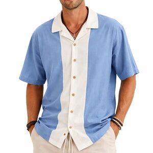 Island Shores men's washable 100% silk two toned resort shirt / size Xl